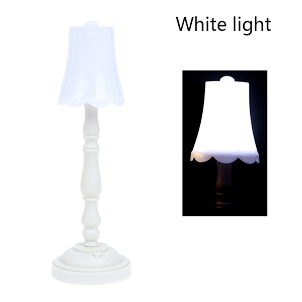 1:12 Dukkehus Miniaturemøbler Lampeskærm Bordlampe med LED-lys Modelindretning Børn lader som om at lege legetøj