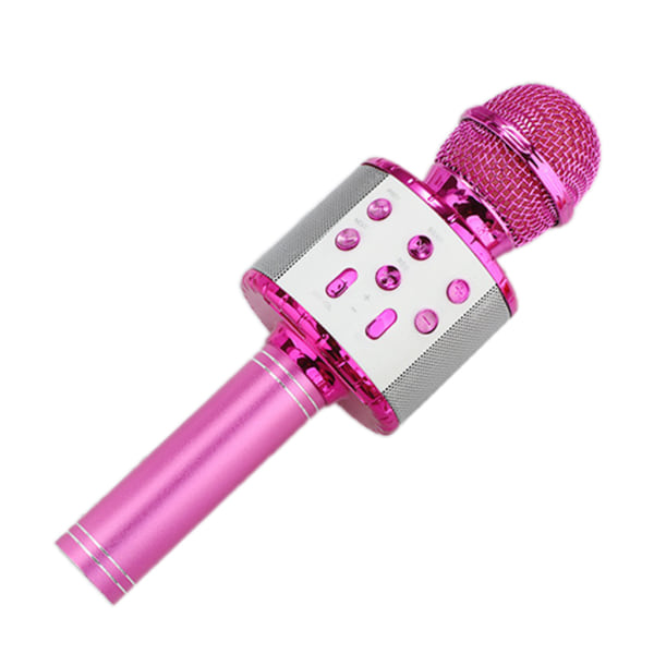 Handhållen karaokemikrofon för barn som sjunger Trådlös mikrofon med LED-lampor Karaokemaskin bärbar mikrofonhögtalare