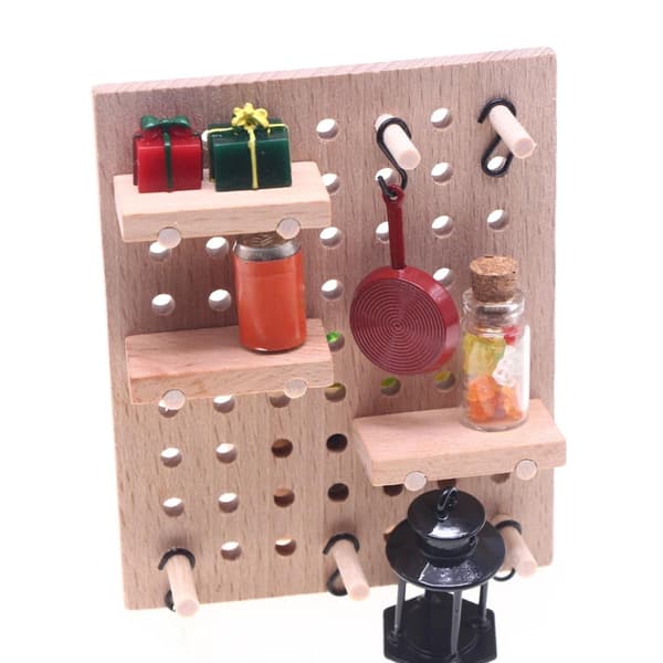 Miniatyr treveggpanel for dukker DIY oppbevaring lekehusdekorasjon