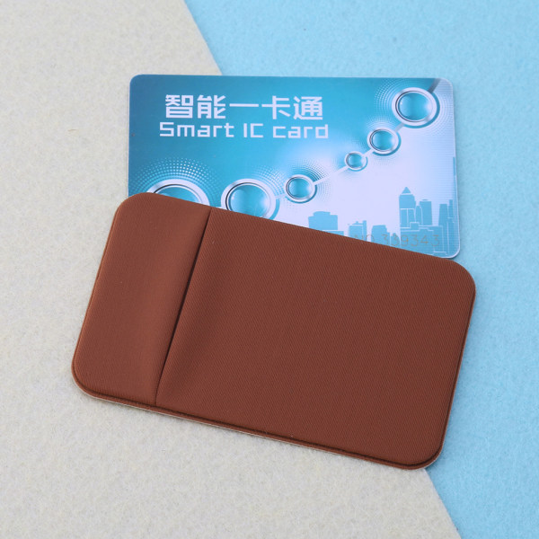 Mobiltelefon Kreditkort Plånbokshållare Ficka Stick-On självhäftande elastiskt verktyg Beige