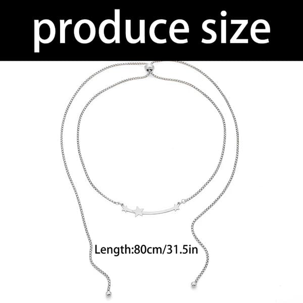 Moderne Minimalistisk Stjerne Halskjede Justerbart til 80 cm Lengde Gave til Henne