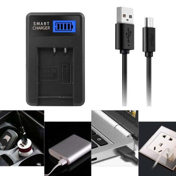USB batteriladdare för Cyber ​​shot DSCRX100/DSCRX100II,/DSCRX100III/DSCHX90V/DSCWX350 Kameror Batteri Lätt att använda