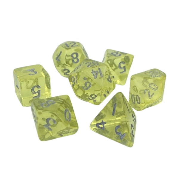 Bärbar Mini Polyhedral Tärningssats Genomskinliga Flersidiga Akryltärningar Dekoration 5