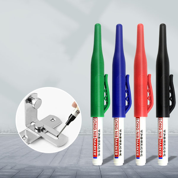 2 stk Lang nesemarkør 30mm Deep Reach Marker Vanntett Long Nib Marker Pen Black and green