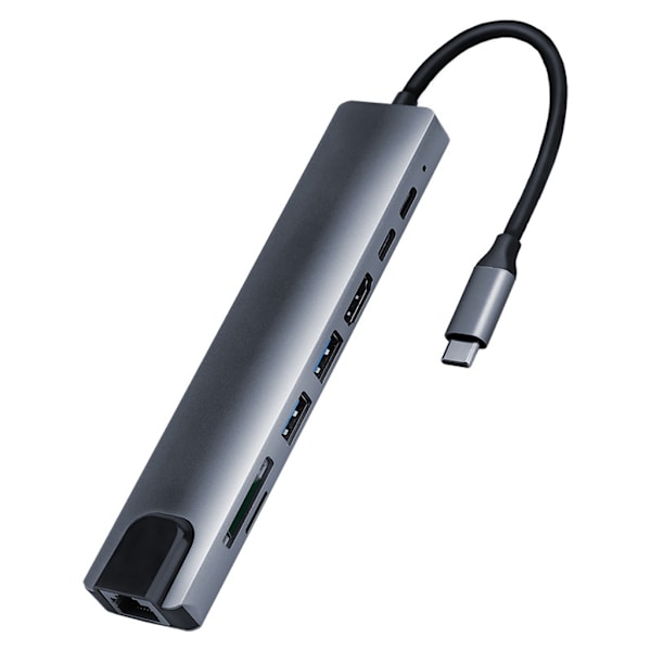 8-i-1 Typ C Adapter Dockningsstation med Displayport 65W PD 4K HDMI-kompatibel