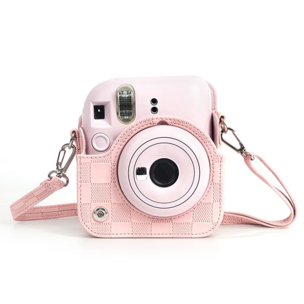 Liten kameraaxelväska för Mini12-kameror, PU Crossbody-väskor Högpresterande Axelväska Bärväska Case Pink