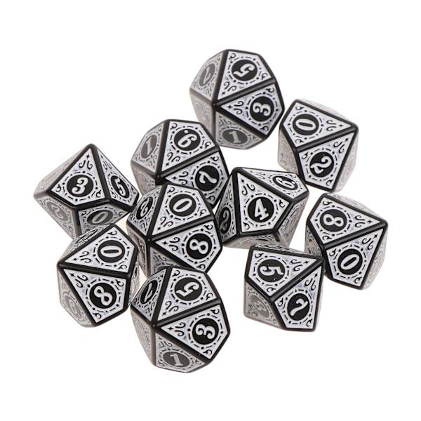 10 kpl 10-sivuista noppaa D10 monitahoista noppaa peleihin RPG MTG noppasetti Red