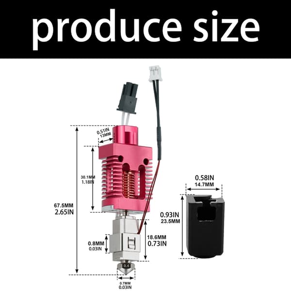Rask installasjon 3D-skriver Hotend-sett optimalisert for Ender 3-serien