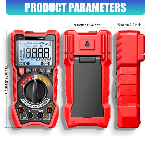 Digitalt multimeter transistor-tester elektrisk NCV-testmåler TrueRMS