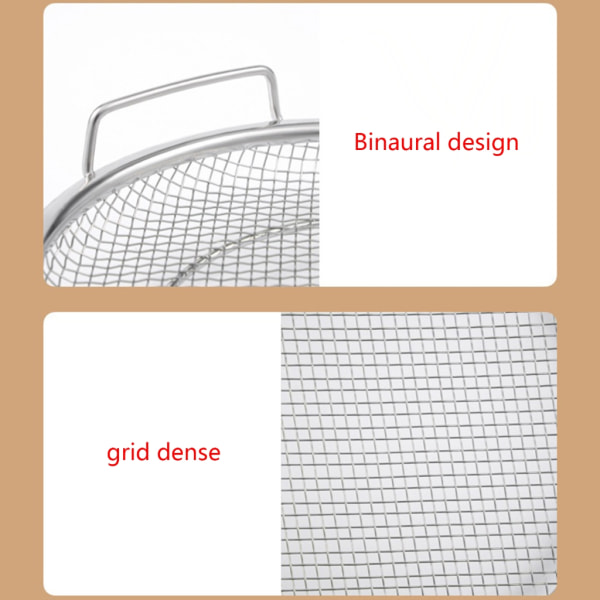 Stekekurv i rustfritt stål, 2 størrelser, traktformet sil, maske silkurv 19cm