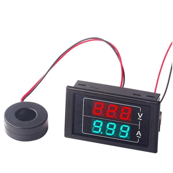 2 i 1 Ampere-mätare Voltmeter Detektor Digital Display