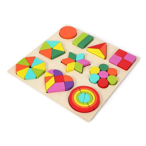 Tre Geoboard Grafikkbrett Formmatchende Spill Småbarnsleke