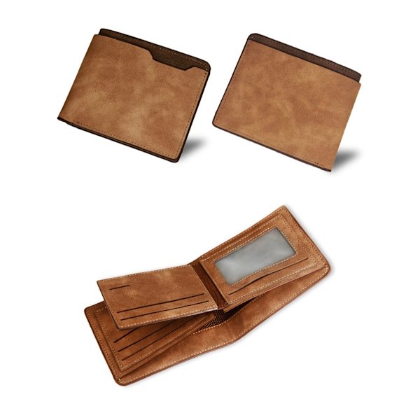Frostad smal korthållare Multi-Slot Card Case Fickplånbok Retro Trifold-väska Dark brown