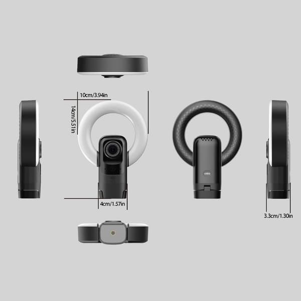 Vidvinkel 4K Webcam med integreret LED-lys til onlinemøder og fjernarbejde