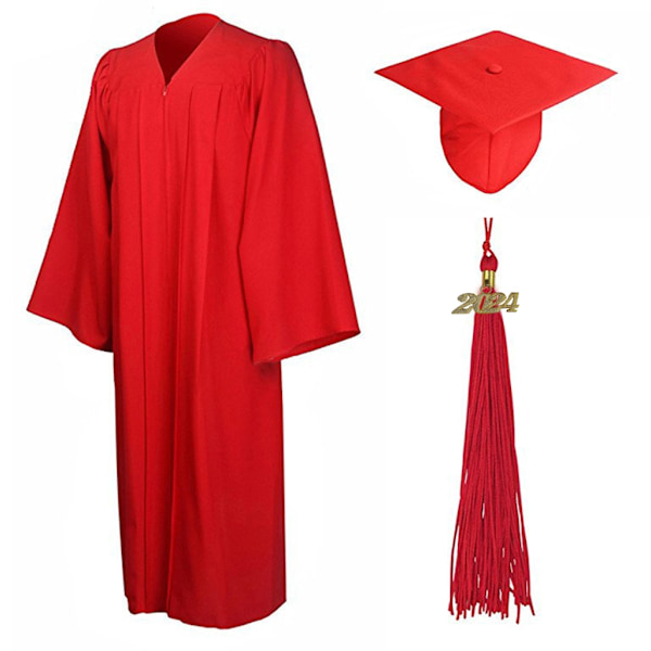 Gradueringskåpe med dusksett Gradueringskjoler Luer Dusker Sett Kvinner Mann Red 45