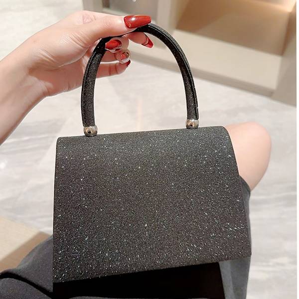 Glitter Handväska Bow Strass Evening Bag Party Bröllop Clutches Lady Handväska Black