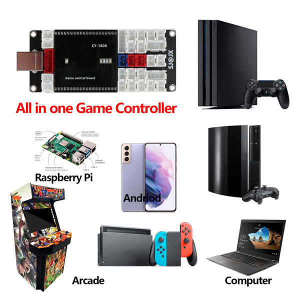 Arcade Game Controller Encoder Fly Joy Code Board 3D Analog Stick Sensor för PS4 för PS3 Nin-tendo Switch An-droid Raspb null - B