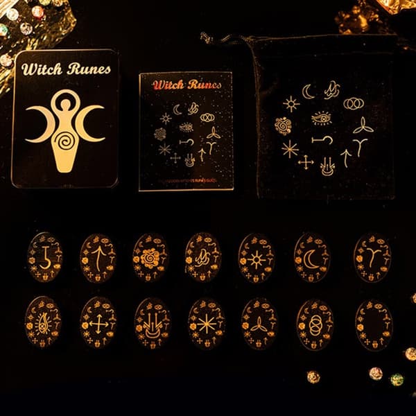 Meditationer Træ Runer Sten Sæt Heks Rune Rune Træ Rune Sten Sæt BB model