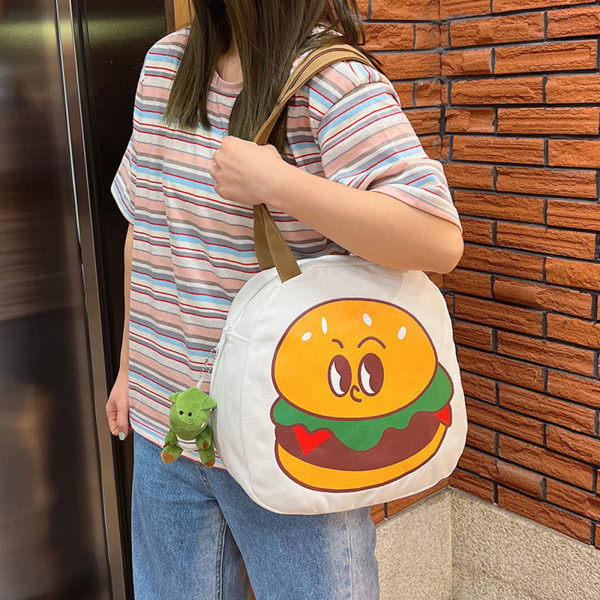 Funny Personality Handbag Hamburger Purse Holder Everywhere Bag med stropp Blue No feet