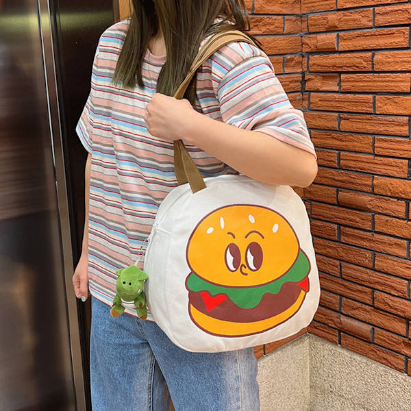 Funny Personality Håndtaske Hamburger Pung Holder Everywhere Taske med rem Blue With feet