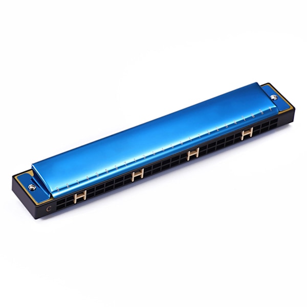 Profesjonell 24-hulls munnspill konkurranse munnspill for student nybegynner Blue