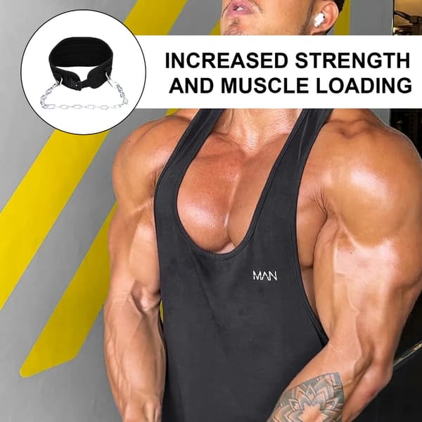 Gym Träning Lyftkedja Bälte Viktat Dippbälte med Stålkedja för Pullups