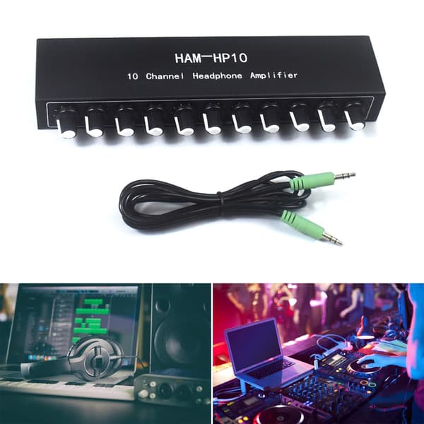 HP10 Hovedtelefonforstærker Auditory Mixer med 1 Input Integration 10 Output