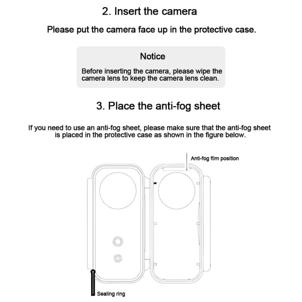 Kompatibel för Insta 360 One X Kameratillbehör Vattentätt undervattensfodral Case Black Shell Protect Camera