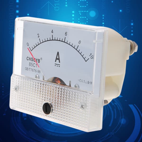 0-10A Analog for DC Strøm Panel Meter Amperemeter Rektangel Måledetektor