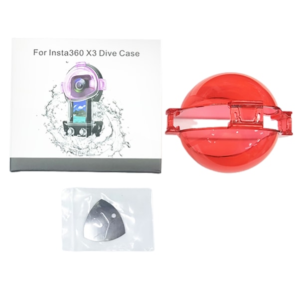 Case Linsfilter för 360 X3 röd/rosa/lila vattentät hölje skal undervattens actionkamera tillbehör Purple Color