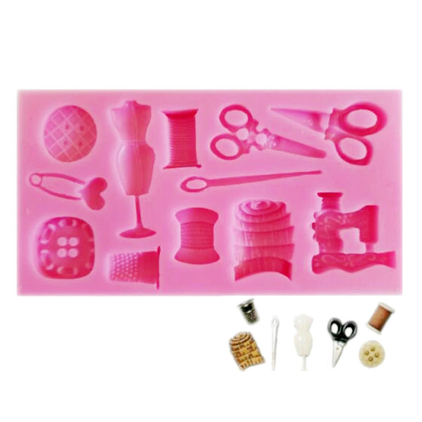 1-pack Sax Knapp Sy Designer Kläder Silikonform Bröllopstårta Kant