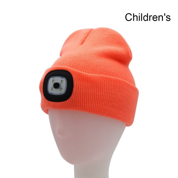 Hög ljusstyrka Barn Pannlampa Hatt USB Uppladdningsbar Hatt Nattbelysning Mössa Big red