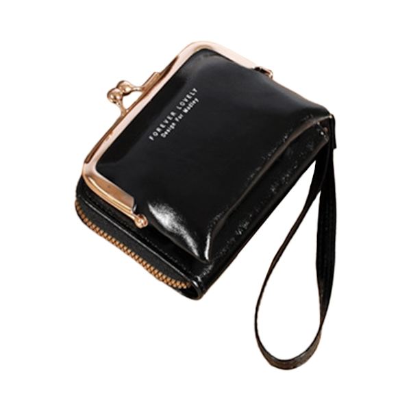 2023 Wristlet Wallet Monipaikkainen PU-luottokortti Pankkikortin haltija Nainen Tyttö Black