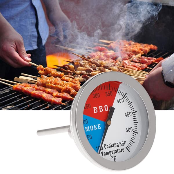 550FBBQ Termometer Måler Grill Vedrøyker Kull Varmeindikator