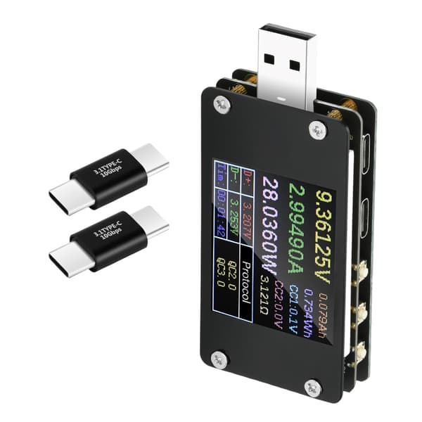 USB-strömmätare för snabbladdningsanalys USB-multimeter USB C-strömmätare