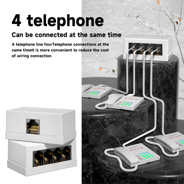 4-vägs RJ45 till RJ11 adapter Nätverk till telefon omvandlare för hem och kontor för tydlig och pålitlig kommunikation