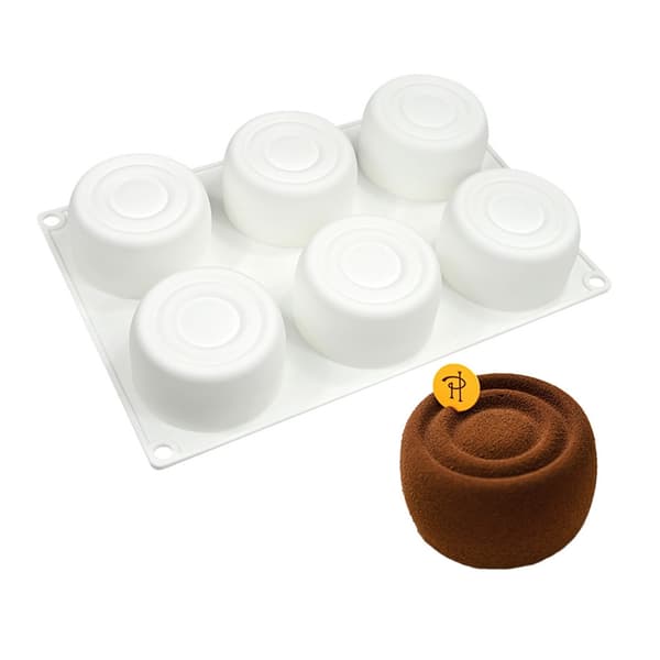 Cylinderformede silikoneforme til fremstilling af moussekager, bageforme, non-stick