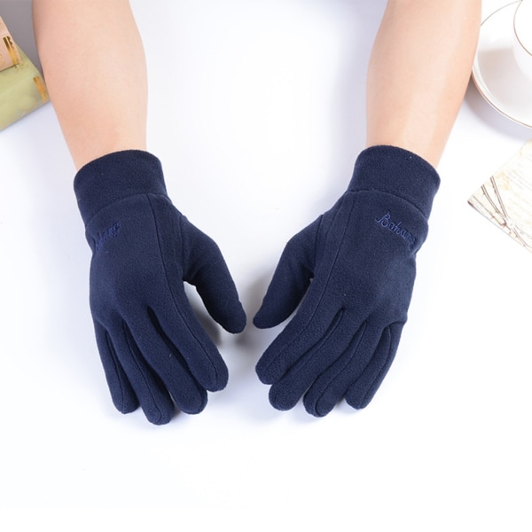 Mäns termiska vinterhandskar utomhus sport löpning motorcykel fleecehandskar Navy blue