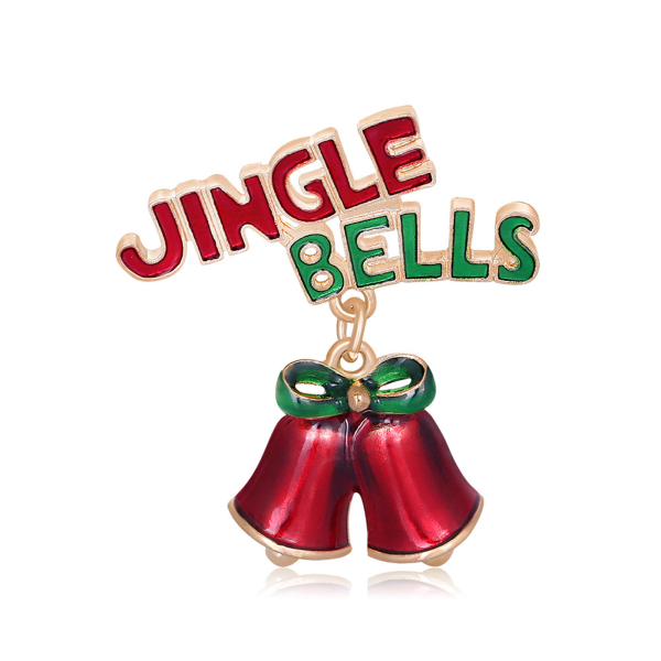 Glittrande Xmas Bell Brosch Christmas Holiday Party Smycken Lapel Pin Jul Brosch Ornament för Xmas Kvinnor Flickor Present