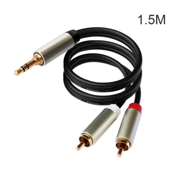 RCA til 3,5 mm AUX-kabel, 3,5 mm 1/8 til RCA 2-hann hodetelefonkontaktadapter Y Splitter Premium stereolydledning for nettbrett