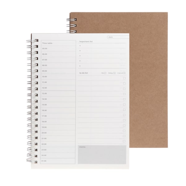 Planer Book Månatlig veckovis Daglig agenda Schema Tom dagbok DIY Study Notebook