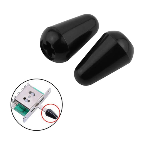Guitar Toggle Switch Tip Elektrisk Guitar Pickup Switch Knob Tip Cap Plast Black