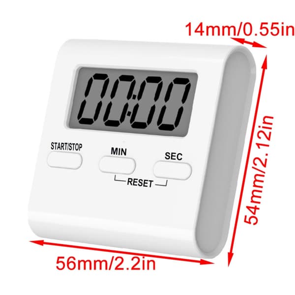 Mini Elektronisk Stor LCD Digital Kökstimer Klocka Nedräkning Räknare