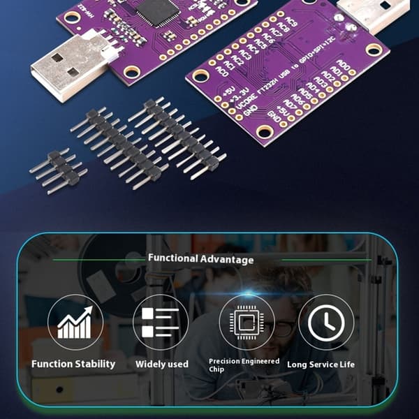 Universaali USB - I2C SPI -arviointityökalu USB - UART/FIFO SPI/I2C -moduuli