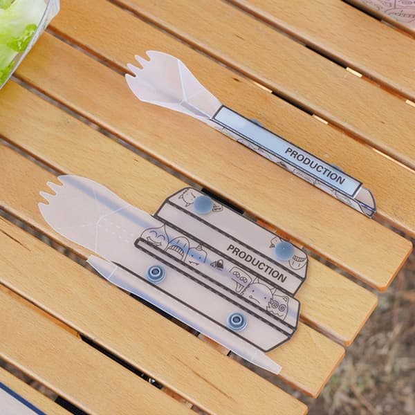 Bærbar sammenleggbar spork bestikk piknik flatware campingtilbehør
