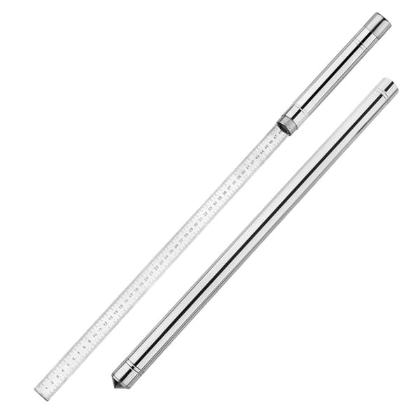 Rustfri Stållineal med Dobbelt Skala til Præcis Måling 50 cm Længde