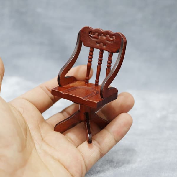 1/12 Skala Studie Skrivebord Og Stol Miniature Træ Legetøj Hus Møbler