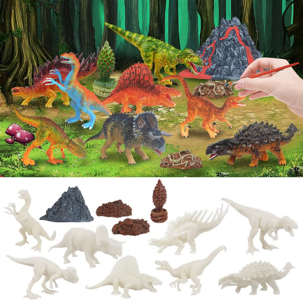 Maalaamaton dinosaurus DIY-piirustustarvikkeet luova piirustuspeli lapsille