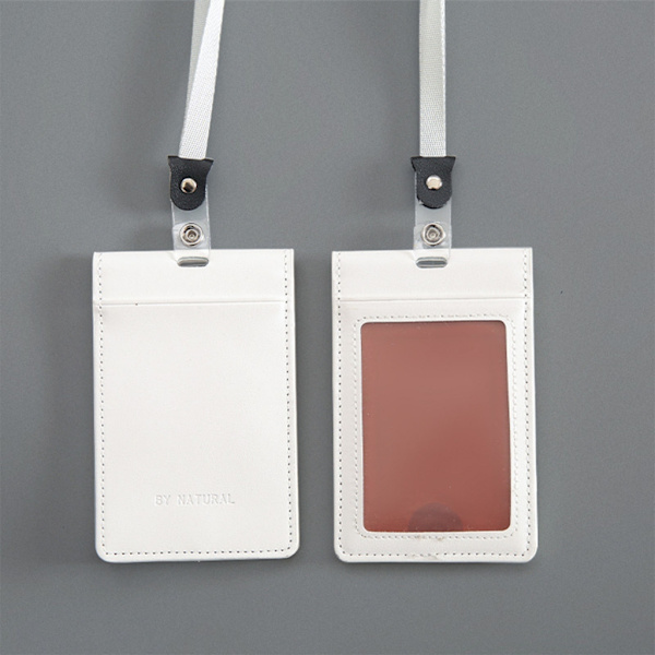 Magnetisk kortholder Badgeholder med halssnor visitkortholder White