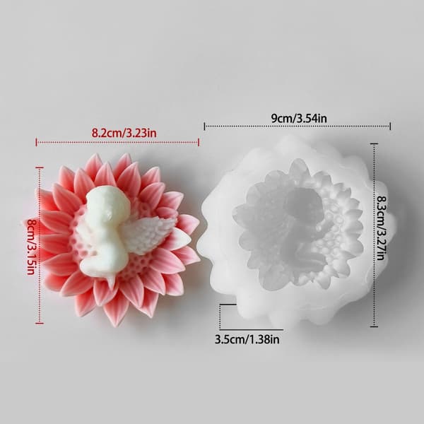 Handgjorda Ljusformar 3D Blomma Silikonformar Babyformar Gipsformar